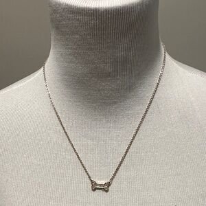 Gold dog bone with sparkles Necklace
